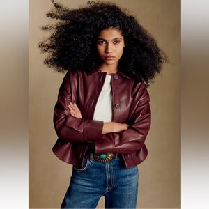 Sezane Mia Jacket Burgundy - Size 6